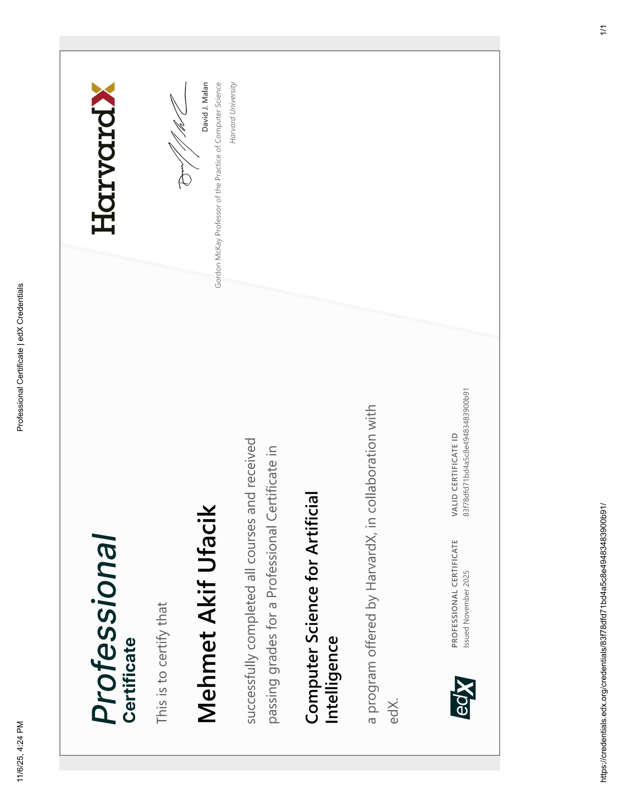 CS50's Introduction to Computer Science Certificate